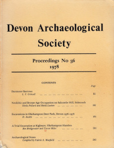 Dartmoor Barrows by L.V. Grinsell, Proceedings of the Devon Archaeological Society No 36 1978